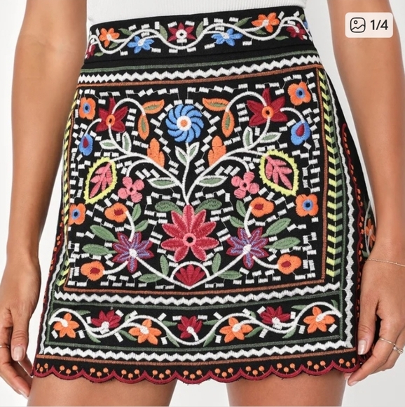 Lulus Dresses & Skirts - Lulu's Black Embroidered Skirt